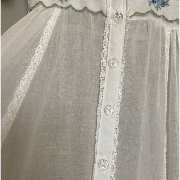 Vintage Gunne Sax by Jessica McClintock sheer white dress (below knee) - Picture 4 of 6